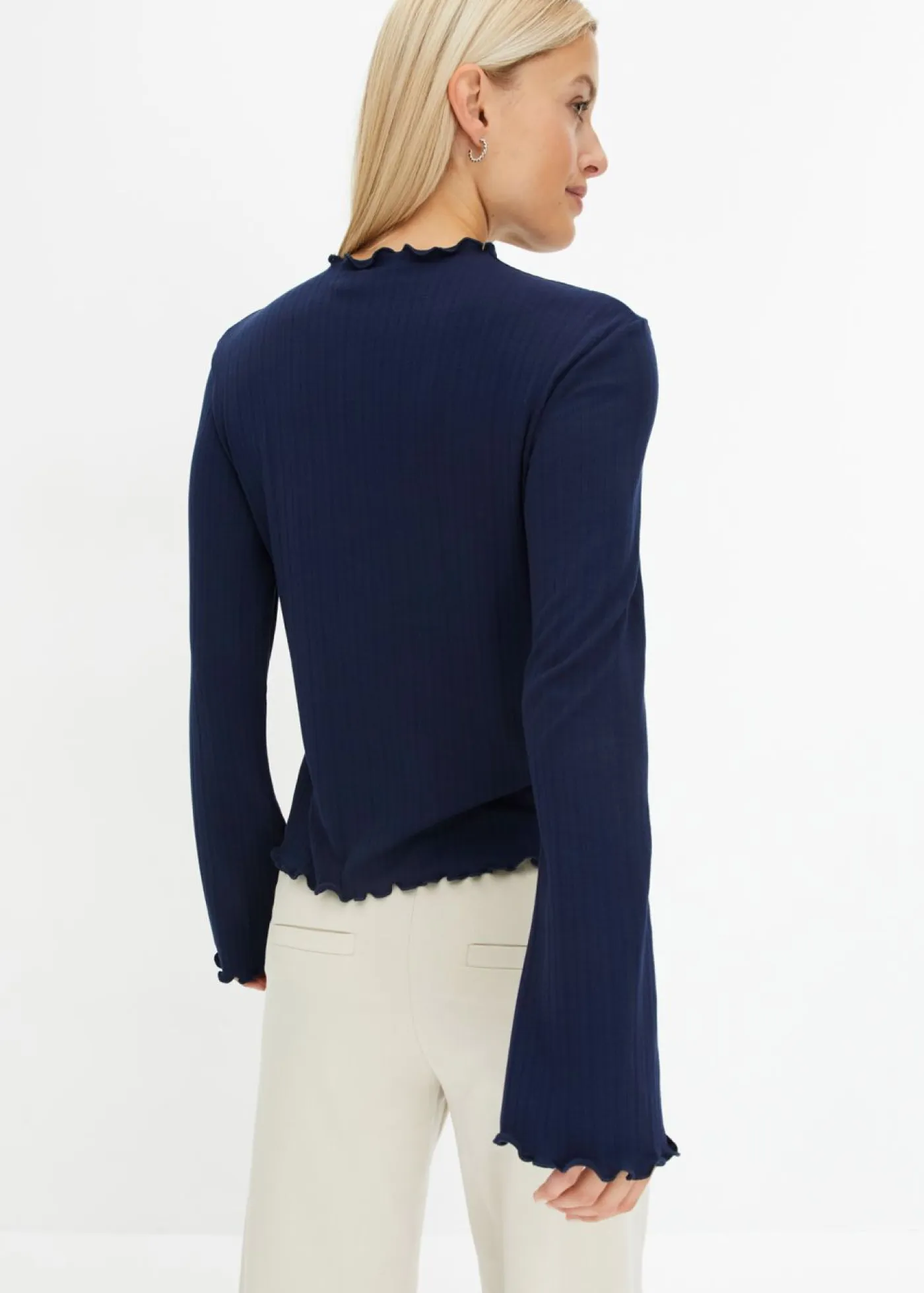 bonprix bonprix Camisetas>Camiseta de manga larga Azul marino