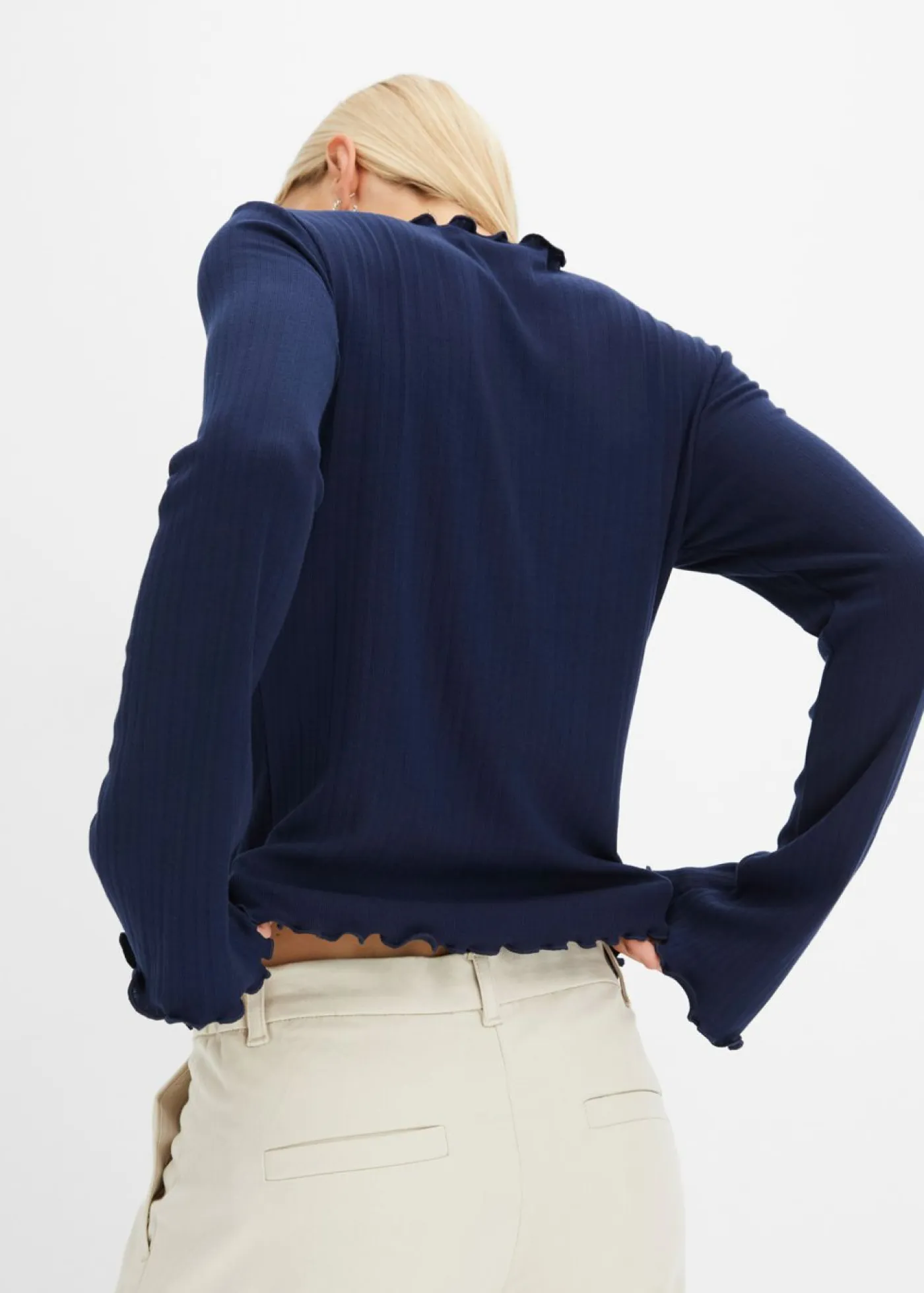 bonprix bonprix Camisetas>Camiseta de manga larga Azul marino