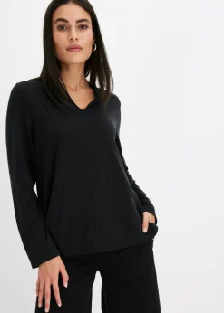 bonprix bonprix Camisetas>Camiseta de manga larga Negro