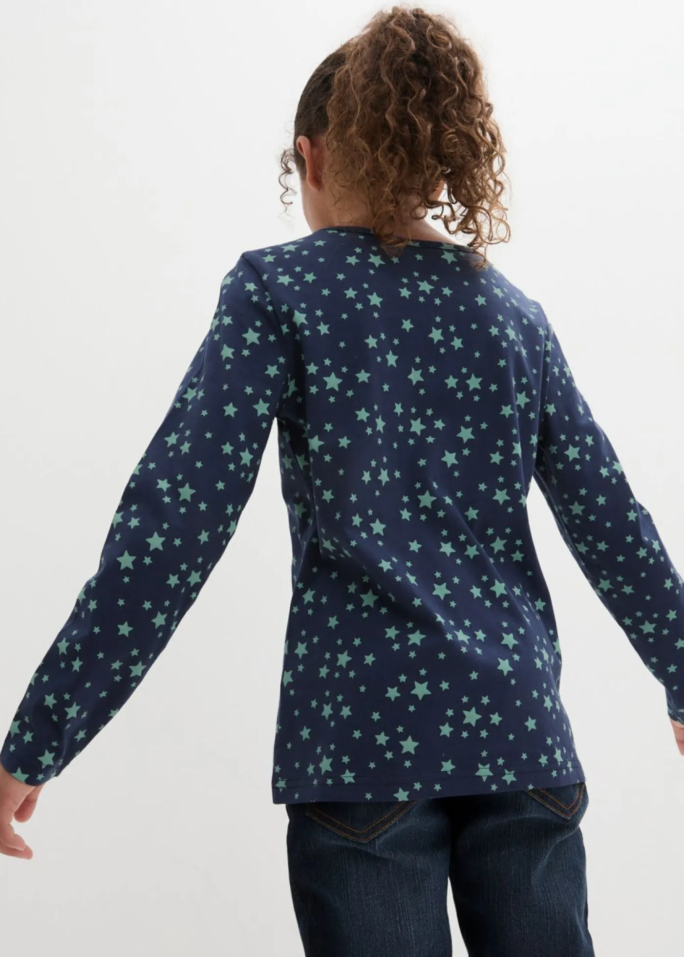 bonprix bonprix Ropa 2 A 9 Años·Camisetas|Ropa 2 A 9 Años·Multipack>Camiseta de manga larga azul marino+salvia ahumado+rosa ahumado