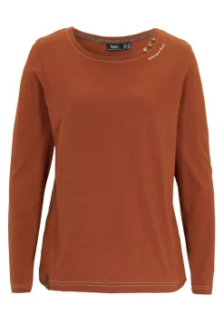 bonprix bonprix Camisetas>Camiseta de manga larga Marrón castaño