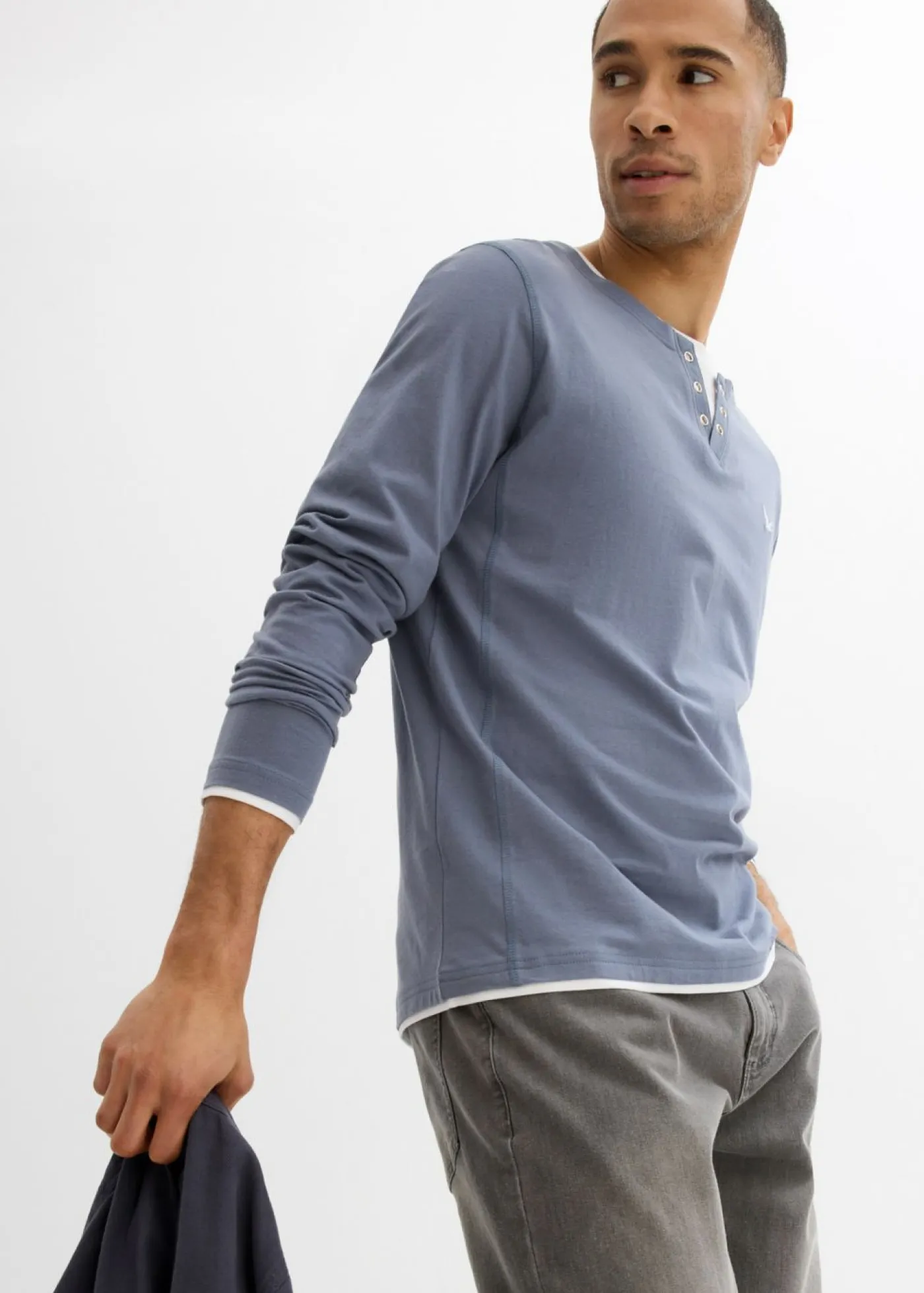 Hombre bonprix bonprix Camiseta de manga larga 2 en 1 (2 unidades)