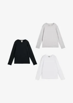 Niños bonprix bonprix Camiseta de manga larga con algodón orgánico (3 unidades)
