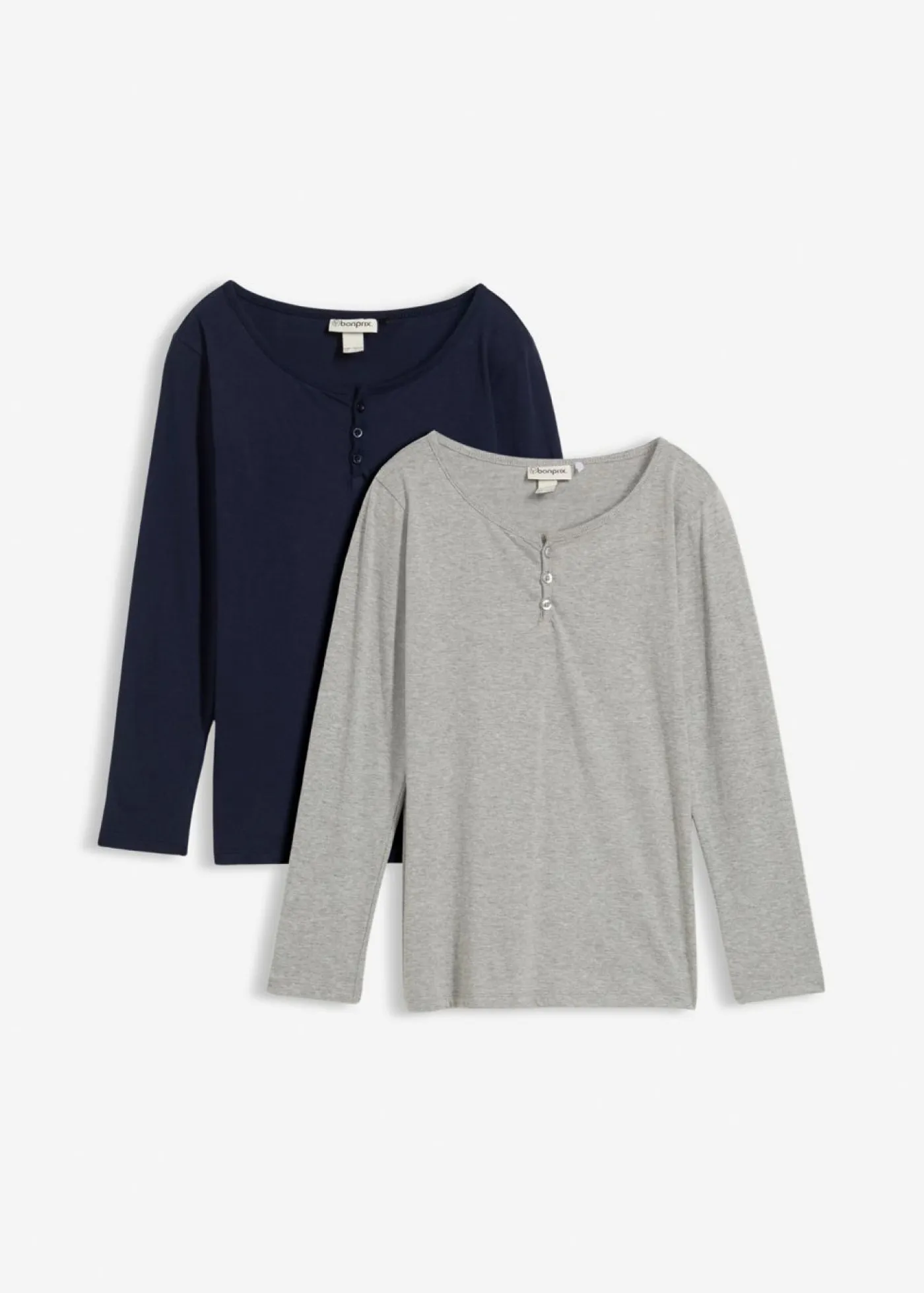Niños bonprix bonprix Camiseta de manga larga con algodón orgánico (2 unidades)
