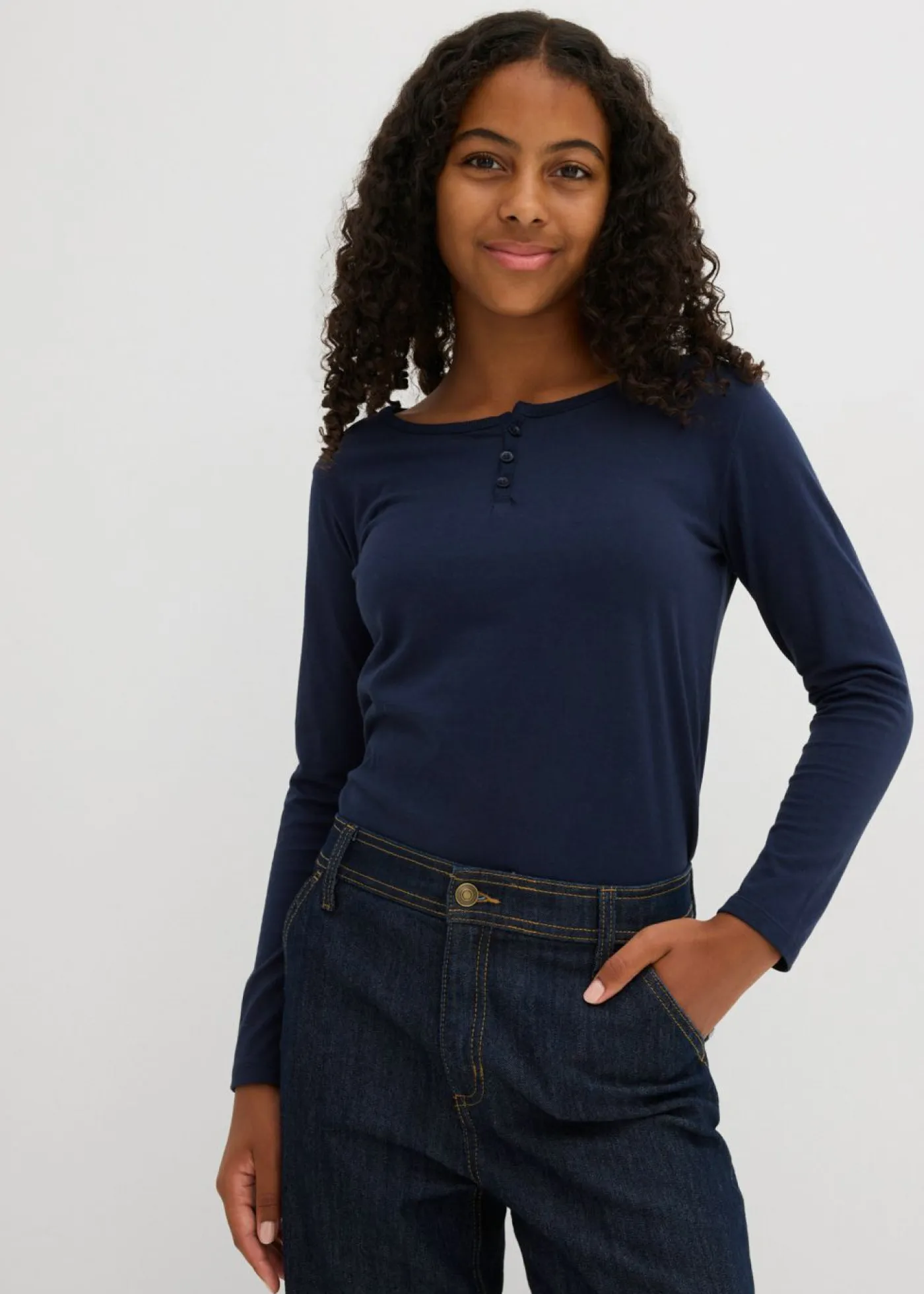 Niños bonprix bonprix Camiseta de manga larga con algodón orgánico (2 unidades)