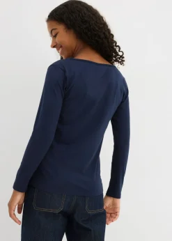 Niños bonprix bonprix Camiseta de manga larga con algodón orgánico (2 unidades)