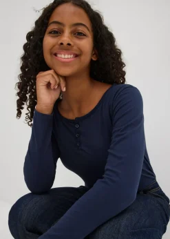 Niños bonprix bonprix Camiseta de manga larga con algodón orgánico (2 unidades)