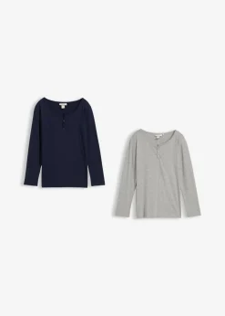 Niños bonprix bonprix Camiseta de manga larga con algodón orgánico (2 unidades)