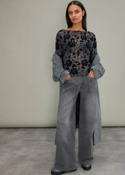 Mujer bonprix bonprix Camiseta de manga larga con leve transparencia