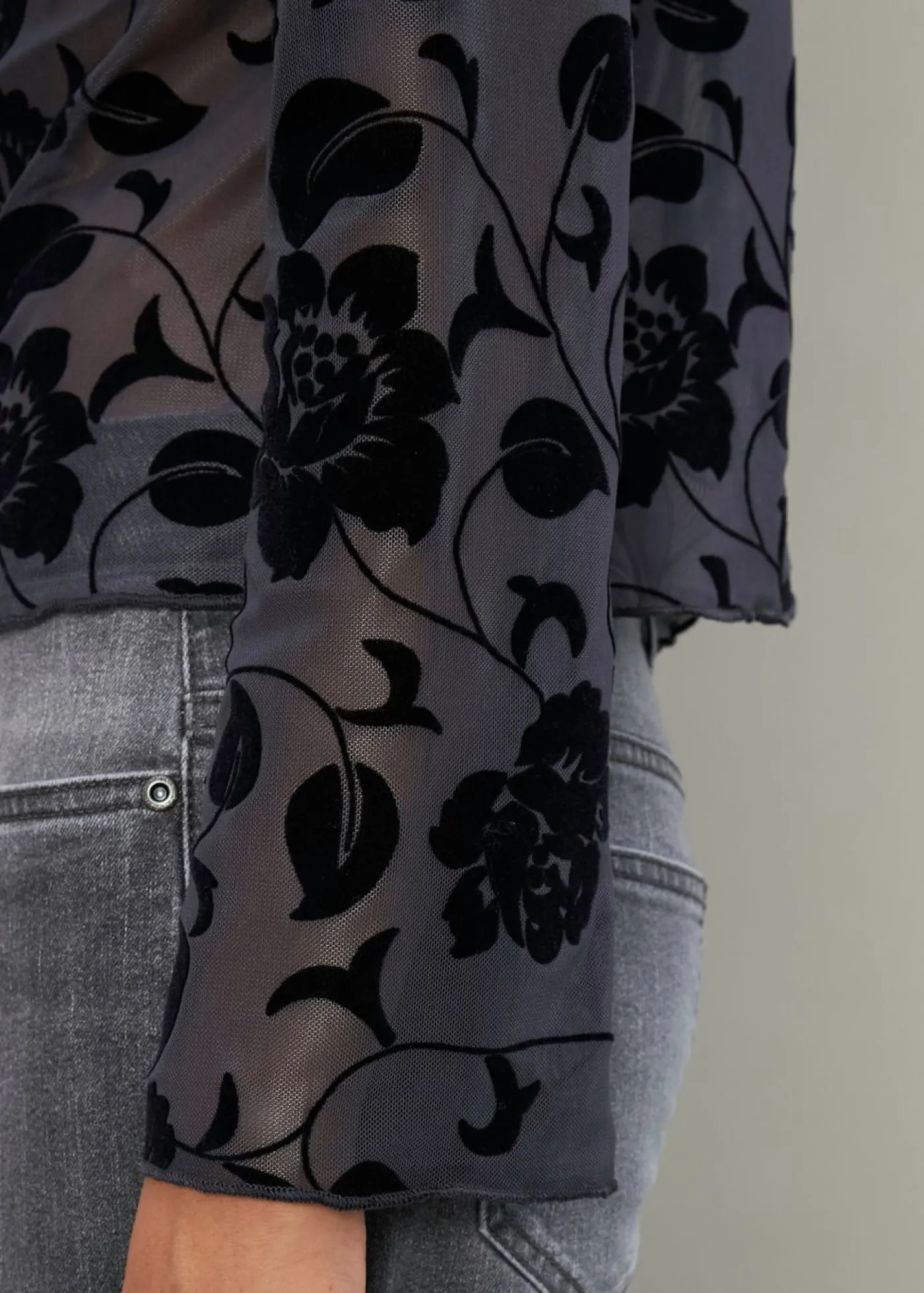 Mujer bonprix bonprix Camiseta de manga larga con leve transparencia