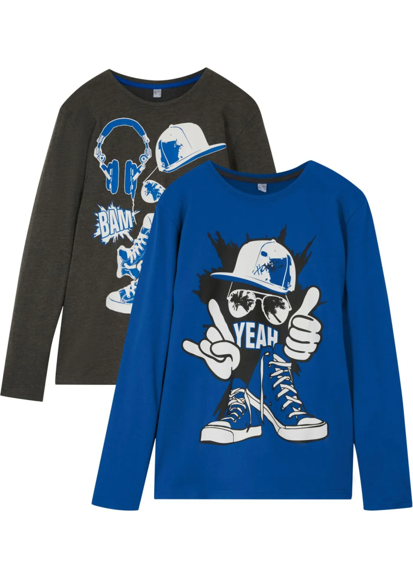 Niños bonprix bonprix Camiseta de manga larga con algodón orgánico (2 unidades)