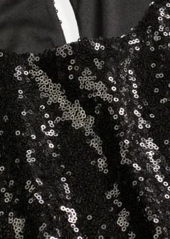 bonprix bonprix Camisetas>Camiseta de manga larga con lentejuelas Negro