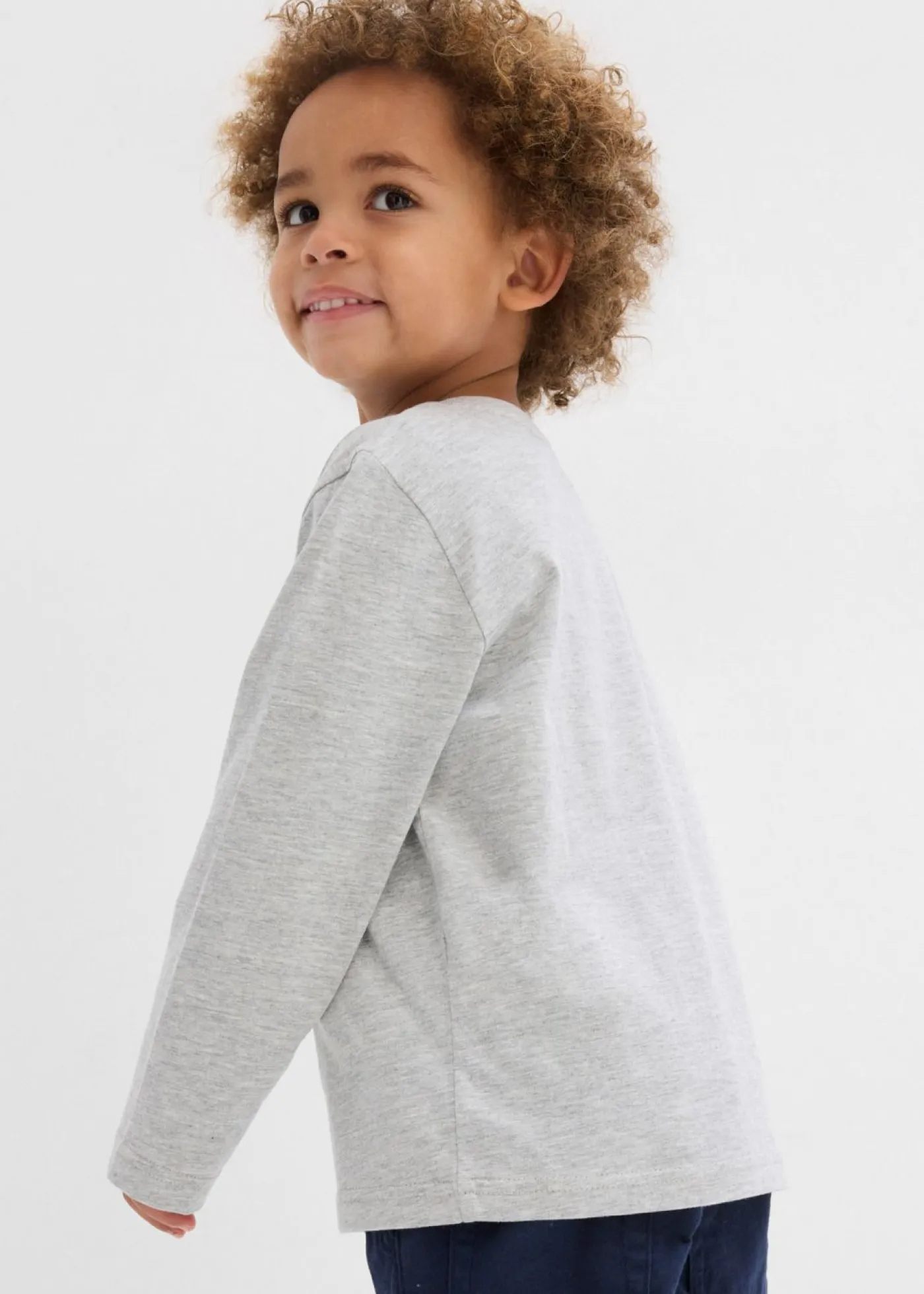 Niños bonprix bonprix Camiseta de manga larga con algodón orgánico (3 unidades)