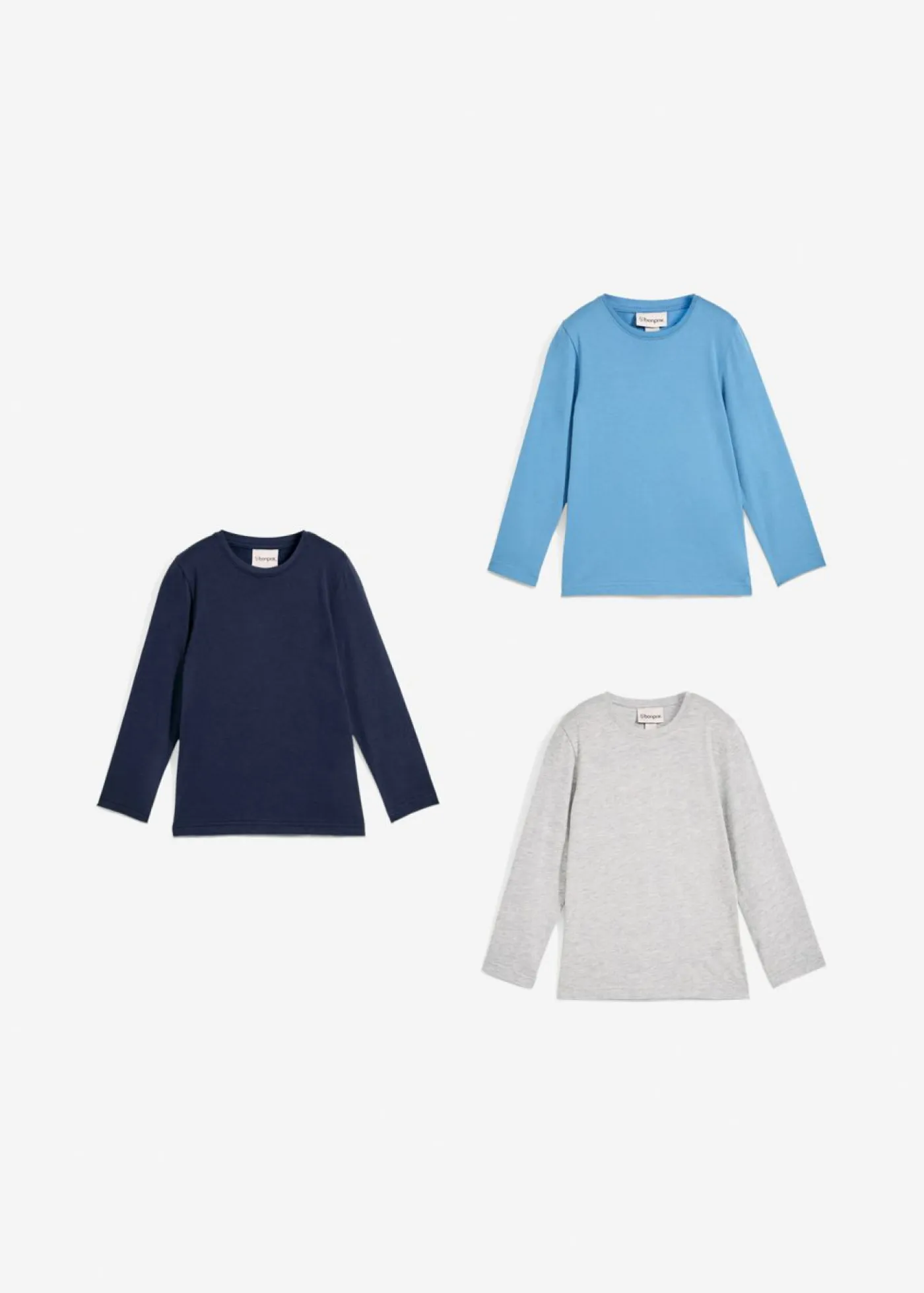 Niños bonprix bonprix Camiseta de manga larga con algodón orgánico (3 unidades)