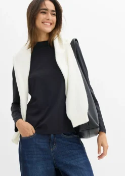 Mujer bonprix bonprix Camiseta de manga larga con cuello alto y poliamida reciclada