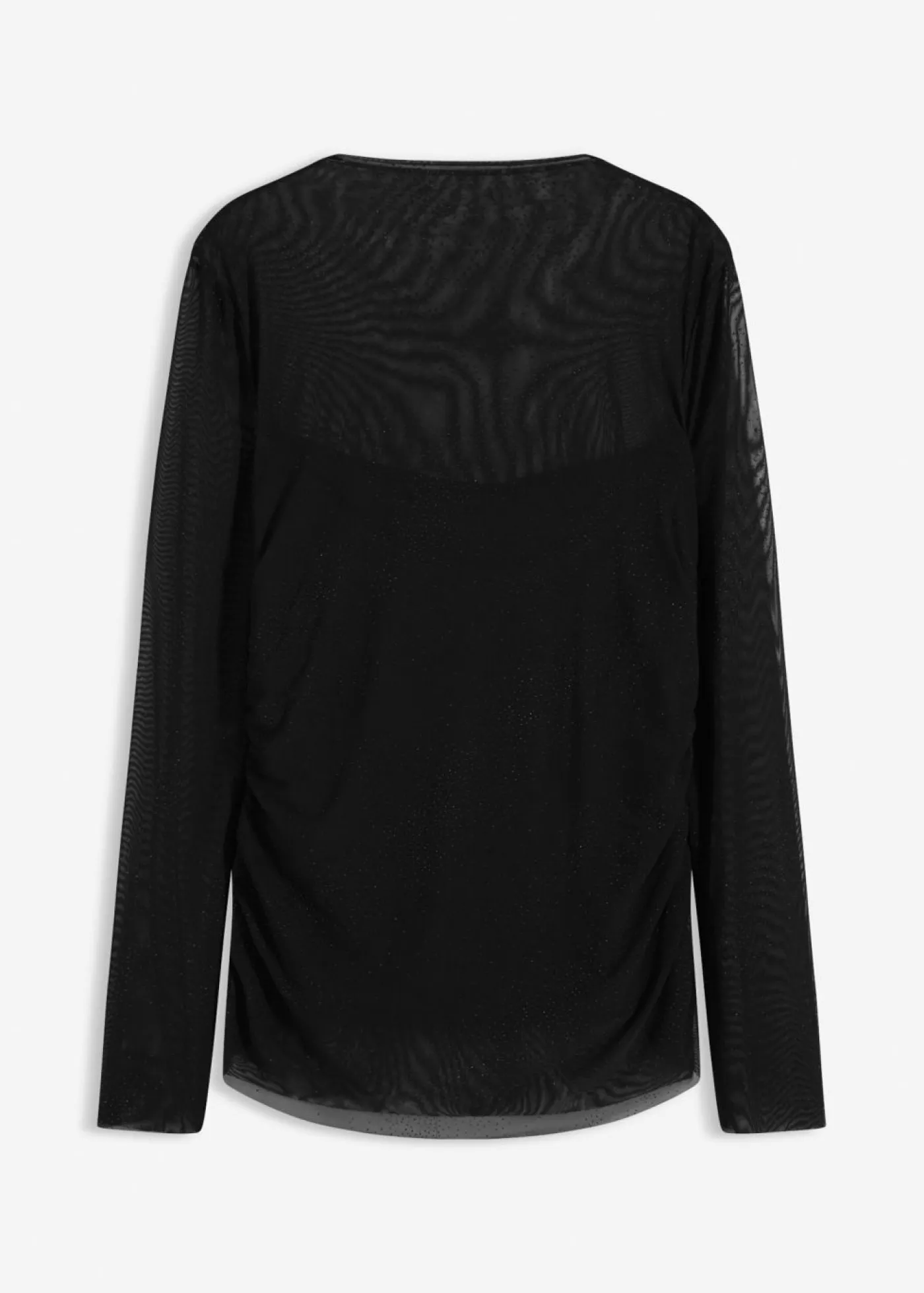 bonprix bonprix Camisetas>Camiseta de manga larga con delicada malla Negro