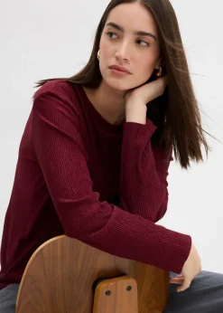 Mujer bonprix bonprix Camiseta de manga larga con efecto estructurado