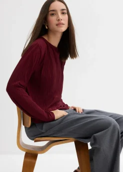 Mujer bonprix bonprix Camiseta de manga larga con efecto estructurado