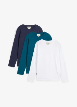Niños bonprix bonprix Camiseta de manga larga con algodón orgánico (3 unidades)