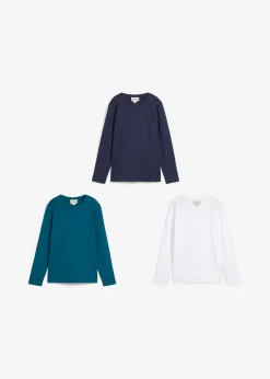 Niños bonprix bonprix Camiseta de manga larga con algodón orgánico (3 unidades)