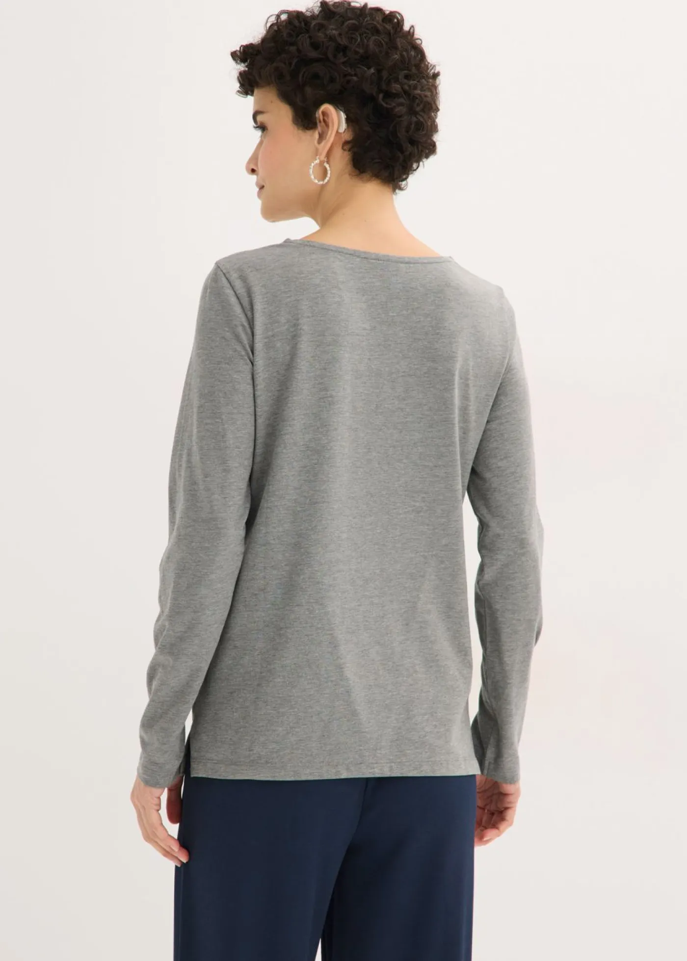 Mujer bonprix bonprix Camiseta de manga larga con ojales