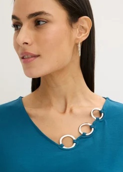 Mujer bonprix bonprix Camiseta de manga larga con ojales