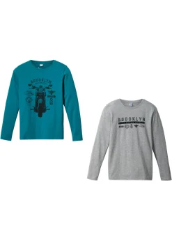 Niños bonprix bonprix Camiseta de manga larga con algodón orgánico (2 unidades)