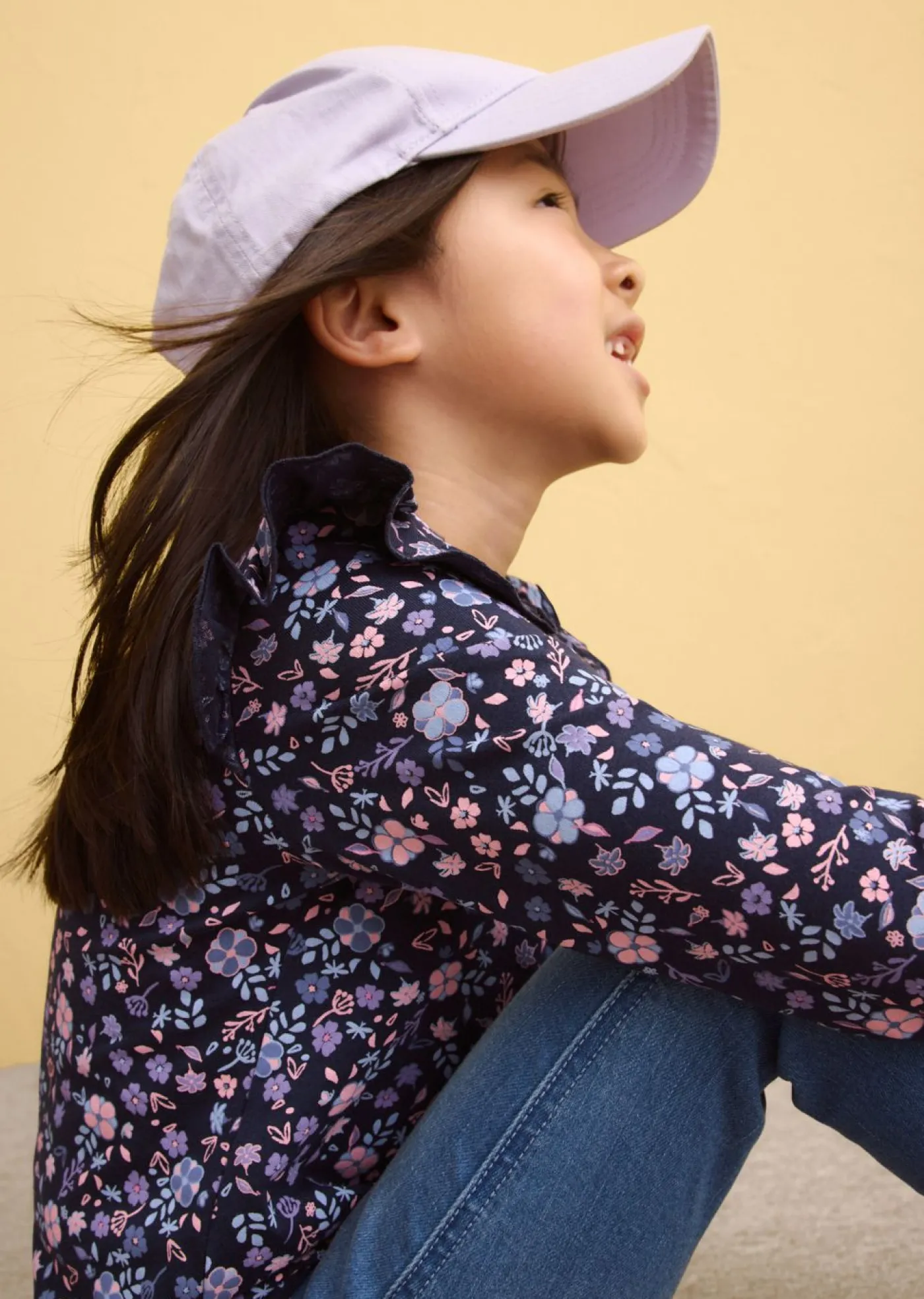 bonprix bonprix Ropa 2 A 9 Años·Camisetas|Ropa 2 A 9 Años·Multipack>Camiseta de manga larga de algodón orgánico puro (3 unidades) Azul marino + violeta ahumado + azul claro de flores