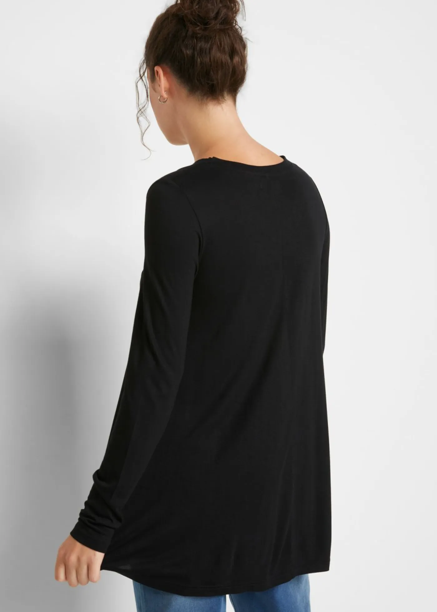 bonprix bonprix Camisetas>Camiseta de manga larga de viscosa suave Negro