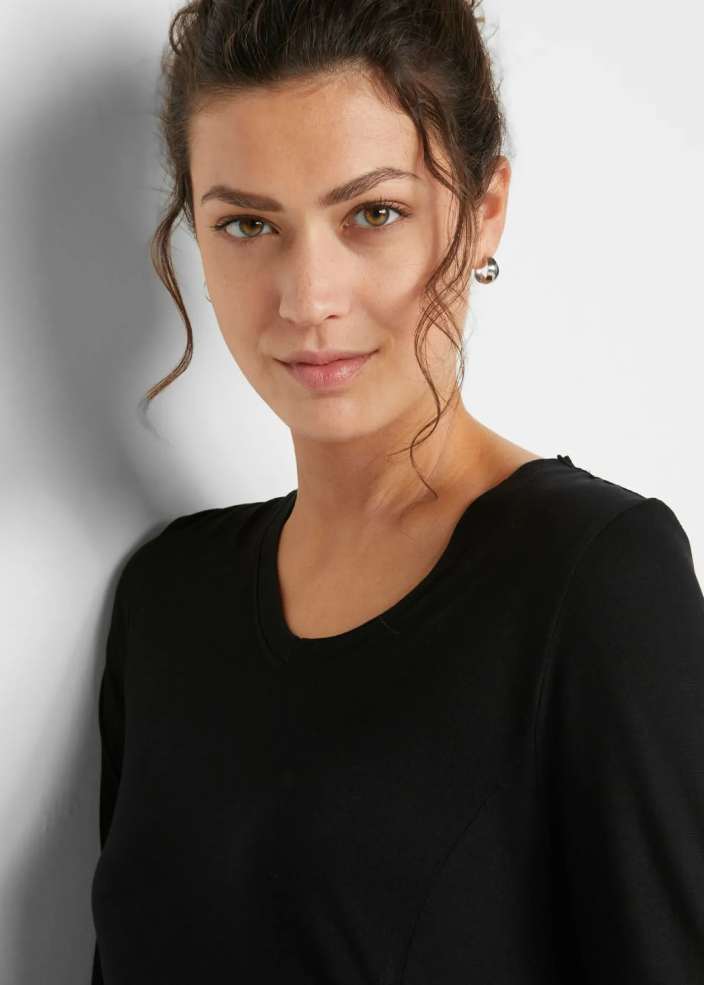 bonprix bonprix Camisetas>Camiseta de manga larga de viscosa suave Negro