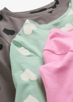 Niños bonprix bonprix Camiseta de manga larga de mezcla de algodón orgánico elástico (3 unidades)