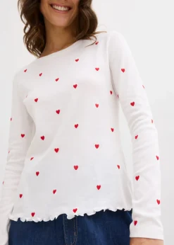 Mujer bonprix bonprix Camiseta de manga larga de algodón puro