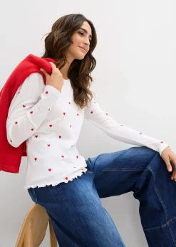 Mujer bonprix bonprix Camiseta de manga larga de algodón puro