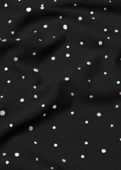 bonprix bonprix Camisetas>Camiseta de manga larga de malla brillante Negro-plata