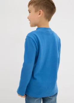 Niños bonprix bonprix Camiseta de manga larga de algodón orgánico puro con cuello (2 unidades)