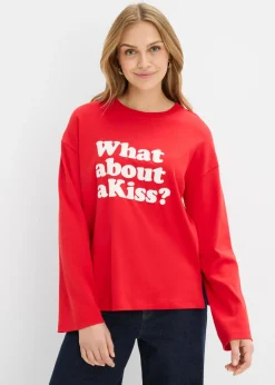 Mujer bonprix bonprix Camiseta de manga larga de algodón pesado