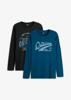 Hombre bonprix bonprix Camiseta de manga larga de algodón orgánico puro (2 unidades)