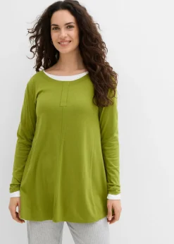 Mujer bonprix bonprix Camiseta de manga larga de mezcla de viscosa y algodón