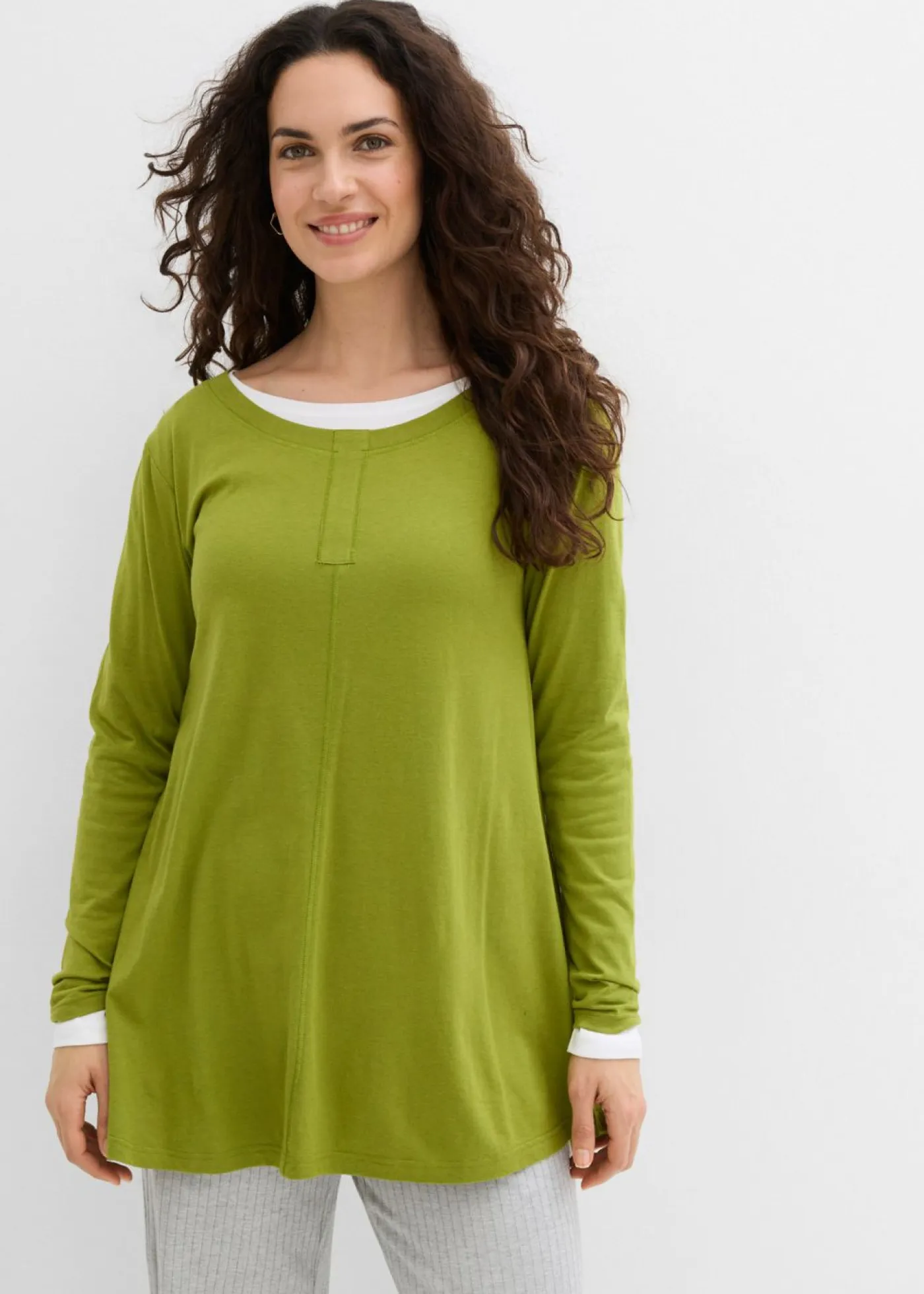 Mujer bonprix bonprix Camiseta de manga larga de mezcla de viscosa y algodón