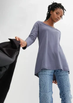 Mujer bonprix bonprix Camiseta de manga larga de algodón puro