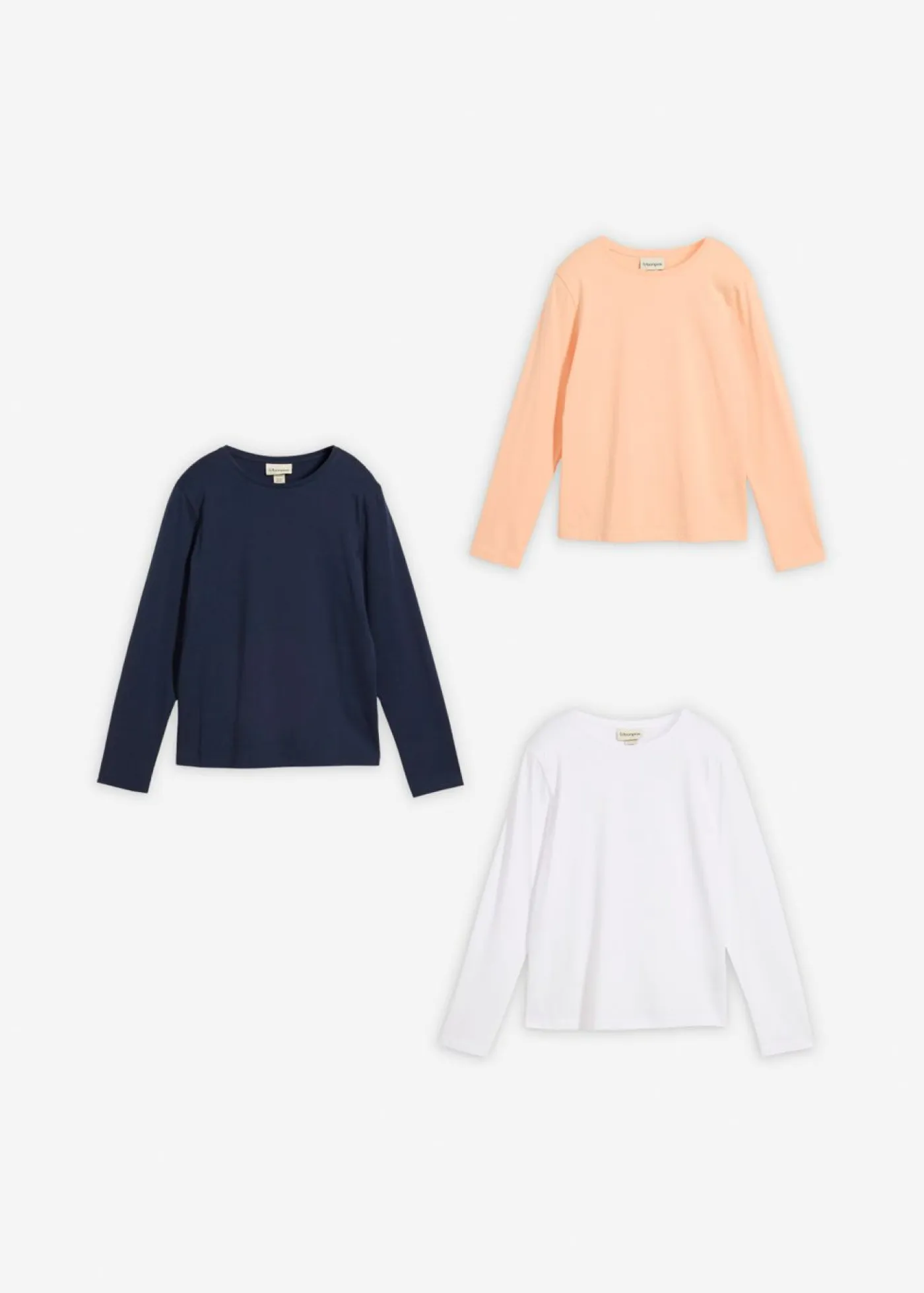 Niños bonprix bonprix Camiseta de manga larga de algodón orgánico puro (3 unidades)