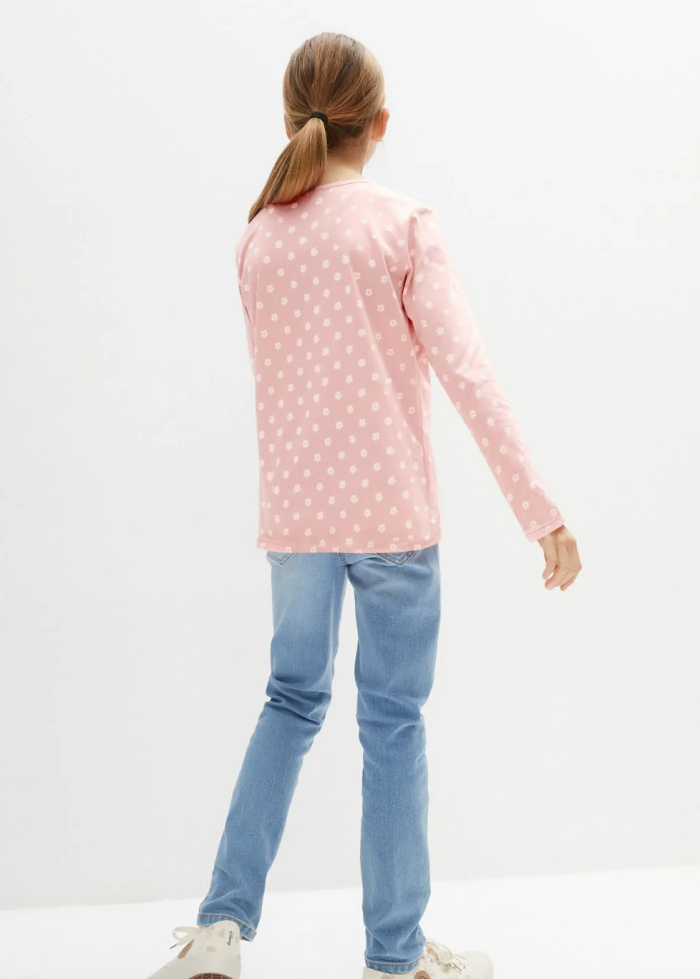 bonprix bonprix Ropa 9 A 16 Años·Camisetas Y Camisas|Ropa 9 A 16 Años·Packs De Ropa>Camiseta de manga larga de algodón orgánico (3 unidades) rosa oscuro+natural jaspeado+rosa pálido