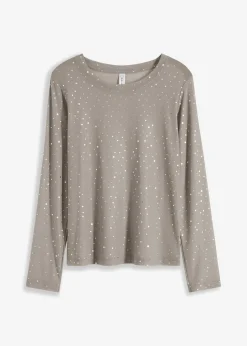 Mujer bonprix bonprix Camiseta de manga larga de malla brillante