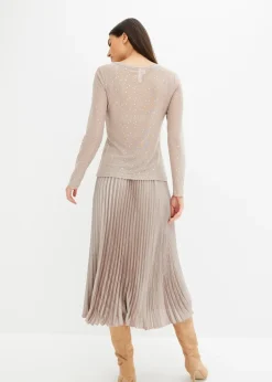 Mujer bonprix bonprix Camiseta de manga larga de malla brillante