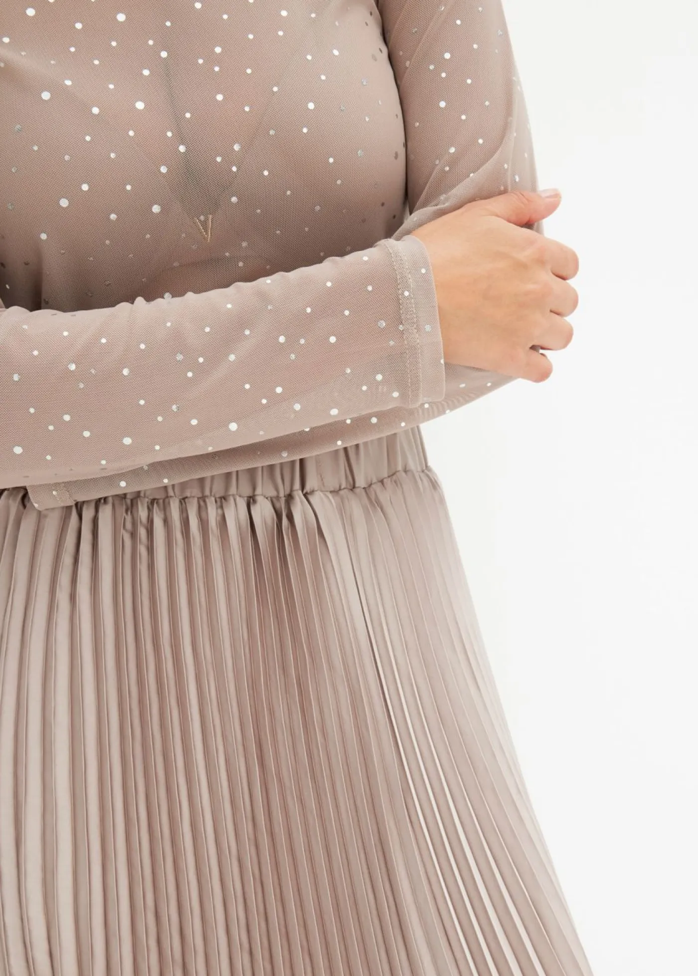 Mujer bonprix bonprix Camiseta de manga larga de malla brillante