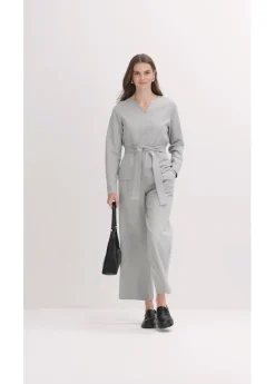 Mujer bonprix bonprix Camiseta de manga larga de mezcla de viscosa con cinta ancha para atar