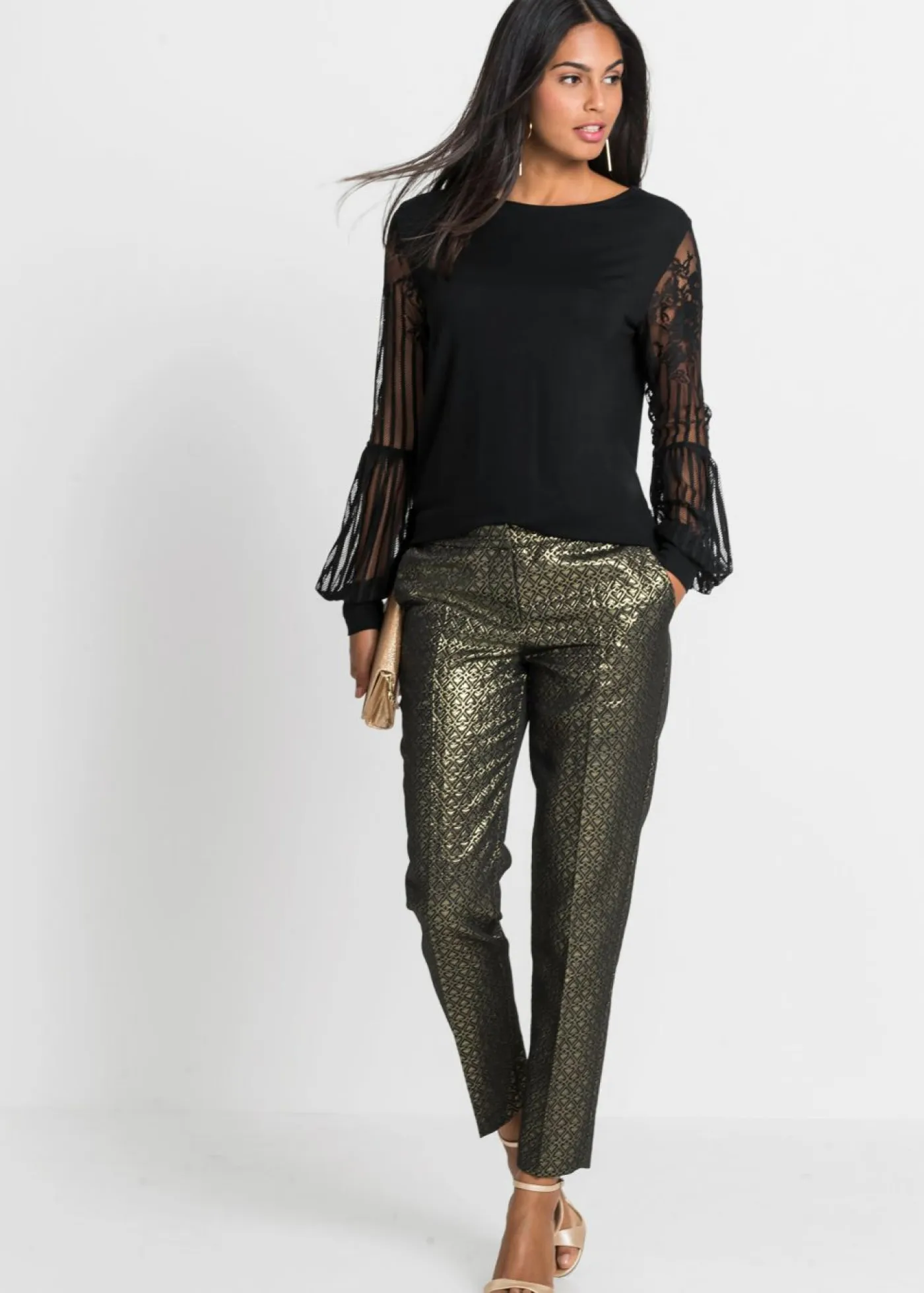 bonprix bonprix Camisetas>Camiseta de manga larga de mezcla de viscosa Negro