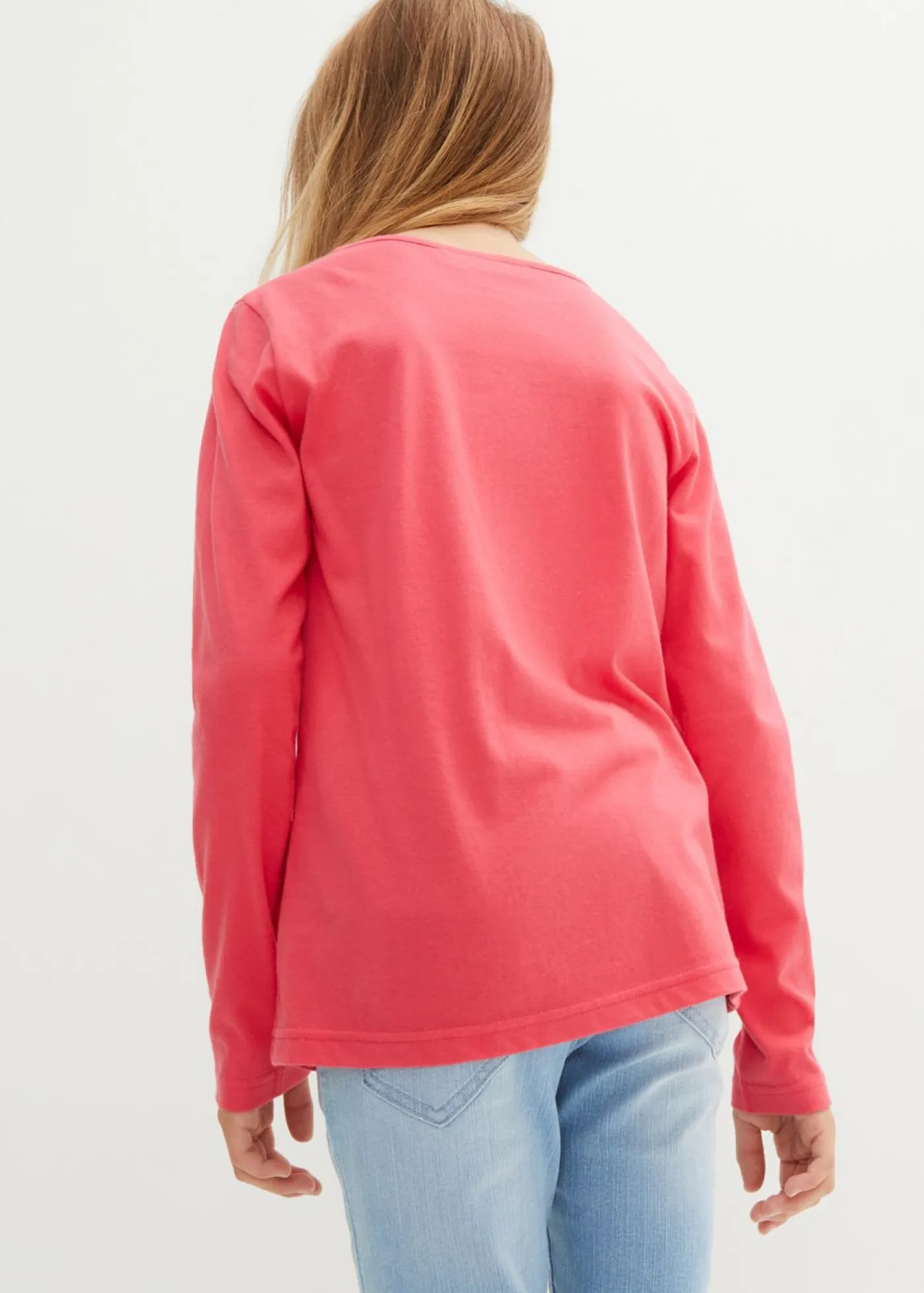 bonprix bonprix Ropa 9 A 16 Años·Camisetas Y Camisas|Ropa 9 A 16 Años·Packs De Ropa>Camiseta de manga larga de algodón puro (3 unidades) negro+naranja oscuro+frambuesa