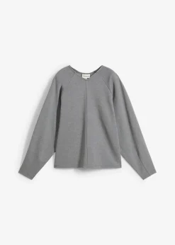 bonprix bonprix Esenciales|Camisetas>Camiseta de manga larga de cómodo Punto di Roma Gris jaspeado