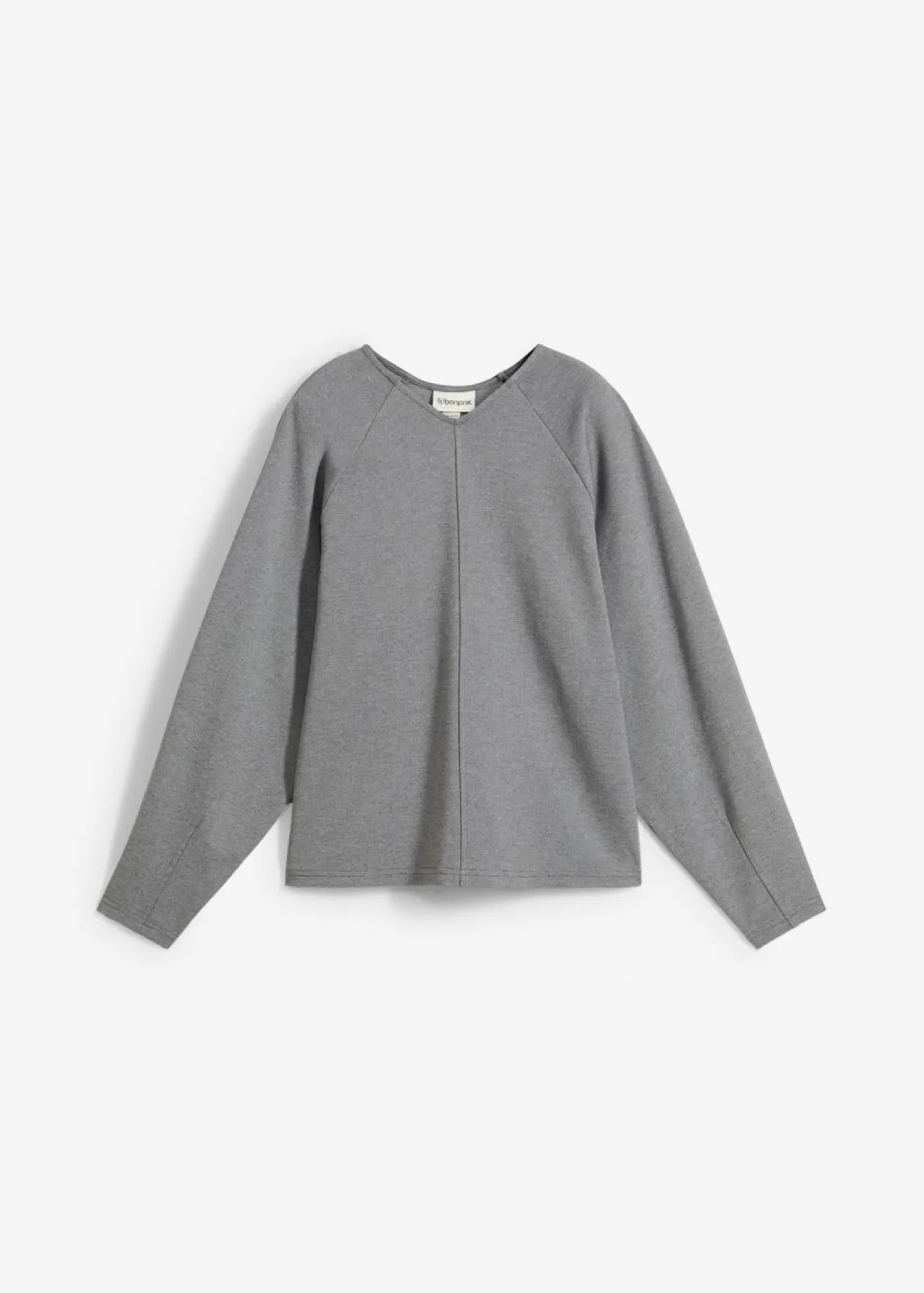 bonprix bonprix Esenciales|Camisetas>Camiseta de manga larga de cómodo Punto di Roma Gris jaspeado